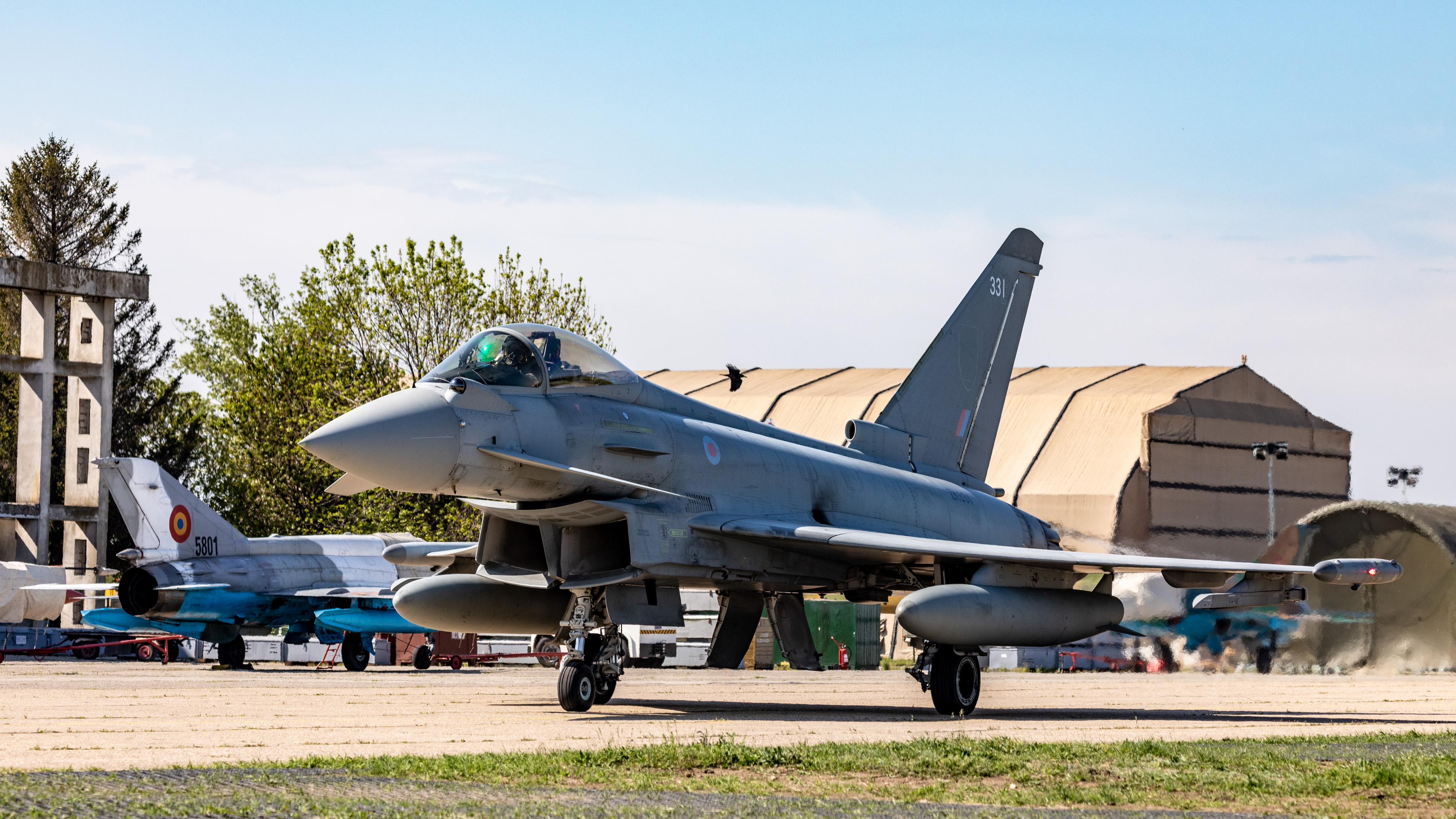 Typhoons on the airfield.